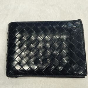 Bottega Veneta Black Woven Leather Card Holder